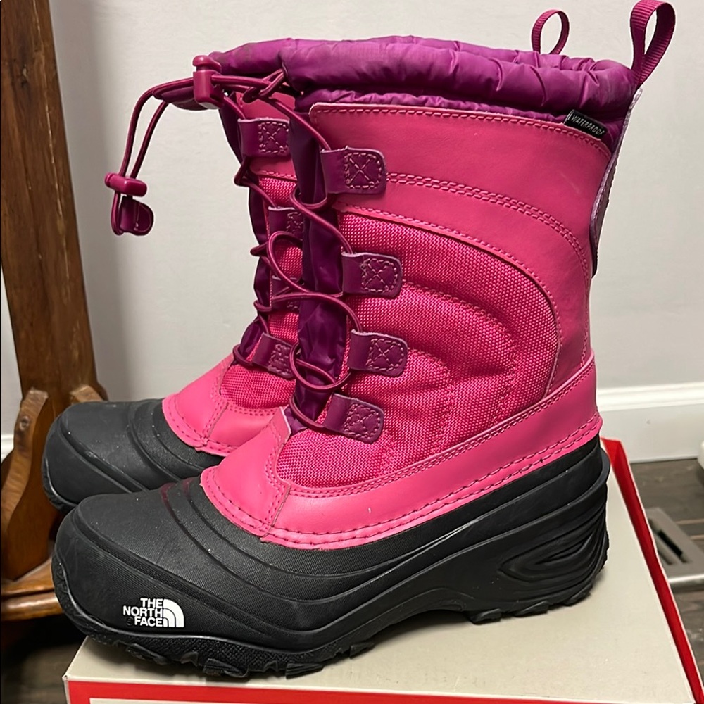 The North Face Pink and Black Winter Boots